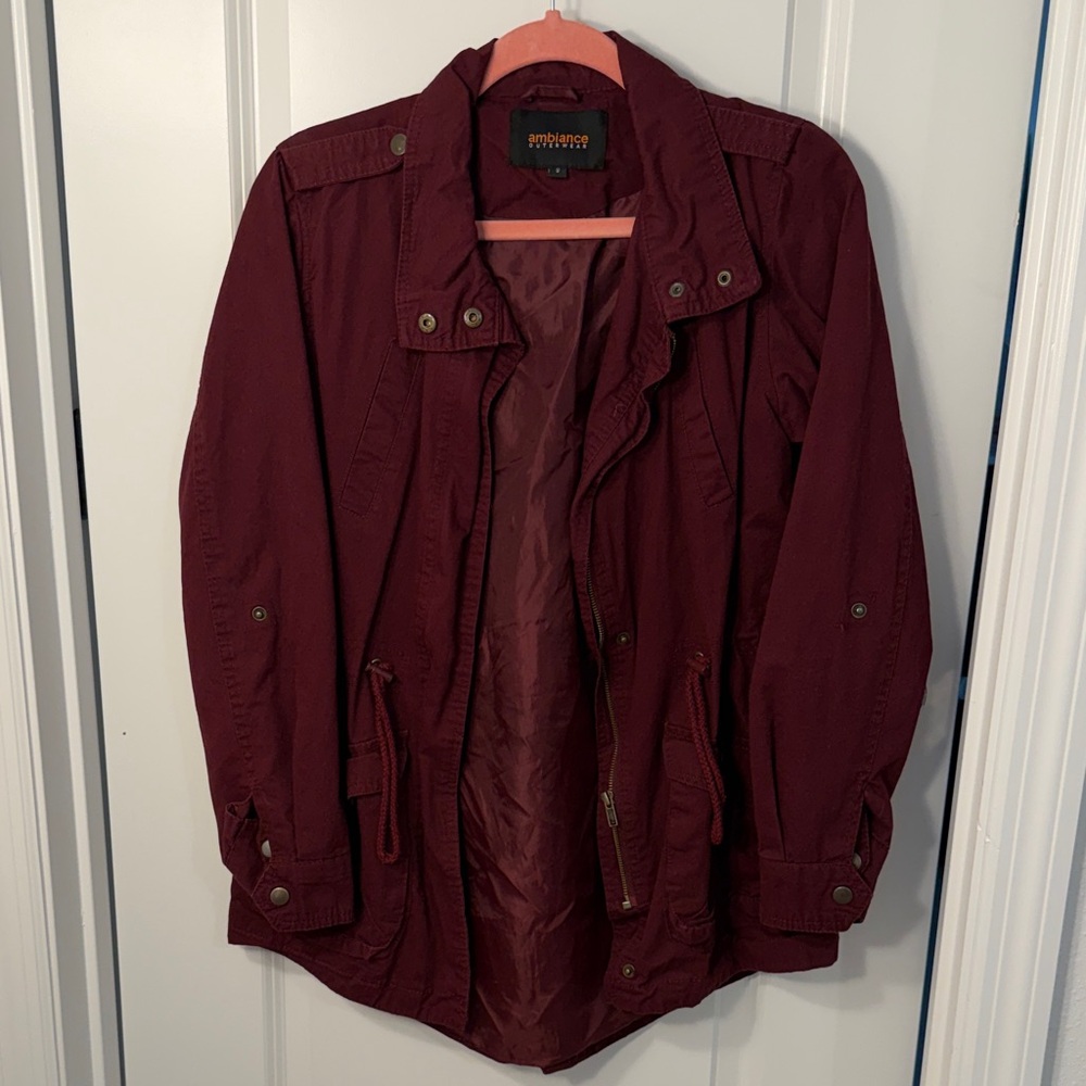 Deep Cranberry Military Jacket